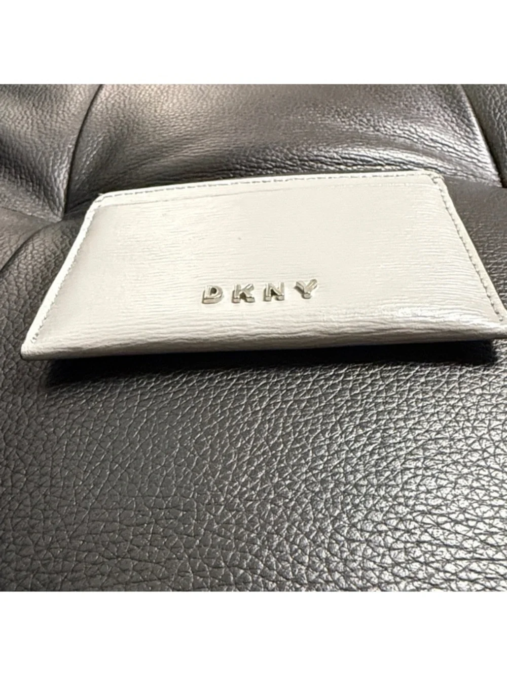 DKNY White Leather Slim Card Sleeve